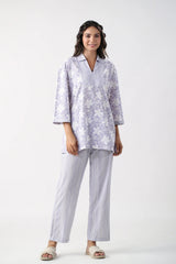 Women Cotton Blend Kurta Palazzo Set