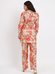 Women Multi Color Tie Up Neck Co-Ord Sets
