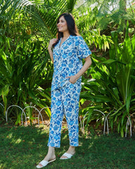 Women Cotton Blend Ethnic Top Palazzo Set