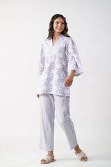 Women Cotton Blend Kurta Palazzo Set
