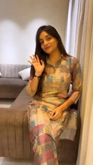 PRETTY CORD SET KURTA AND PENT FULL SET
