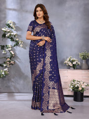 Premium Summer Green Banarasi Silk Saree with Exclusive Gala Weaving Work