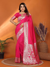 Pink Premium Pure Soft Banarasi Silk Saree