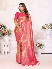 Pure Banarasi Green Tissue Silk Saree with Butti Weaving