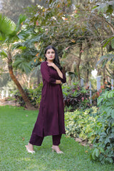 Clothji Modal Co-ord Set With V-Neckline