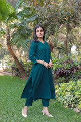 Clothji Modal Designer Co-ord Set With V-Neckline