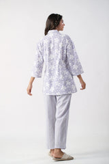 Women Cotton Blend Kurta Palazzo Set