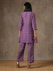 Women Chevrons Print Top & Pyjamas Set