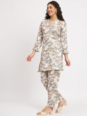 Women Floral Print Kurta & Palazzos Co-Ord Set