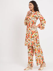 Women Floral Print Kurta & Palazzos Co-Ord Set