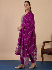 Nyra Purple Women’s Traditional Kurta Pant Set with Dupatta