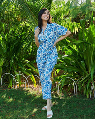 Women Cotton Blend Ethnic Top Palazzo Set