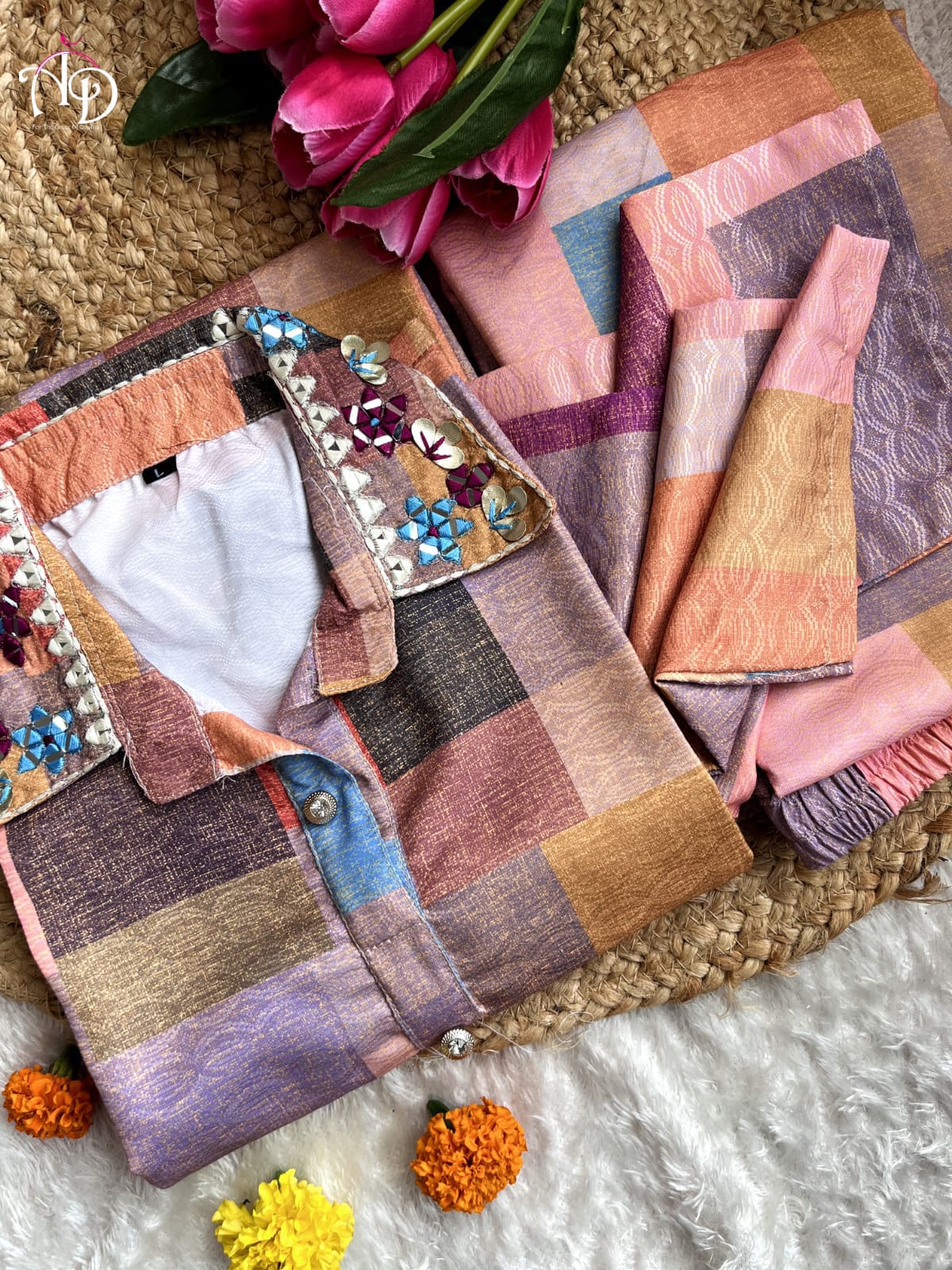 PRETTY CORD SET KURTA AND PENT FULL SET