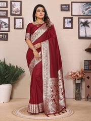 Blue Premium Pure Soft Banarasi Silk Saree