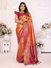 Pure Banarasi Green Tissue Silk Saree with Butti Weaving