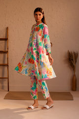 Rayon co-ord set with a breezy A-line tunic and relaxed pants