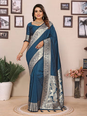 Green Premium Pure Soft Banarasi Silk Saree