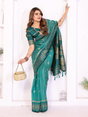 Premium Green South Soft Silk Saree with Rich Zari Weaving Border & Heavy Pallu