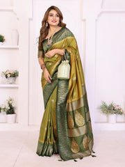 Premium Teal Green South Soft Silk Saree with Rich Zari Weaving Border & Heavy Pallu